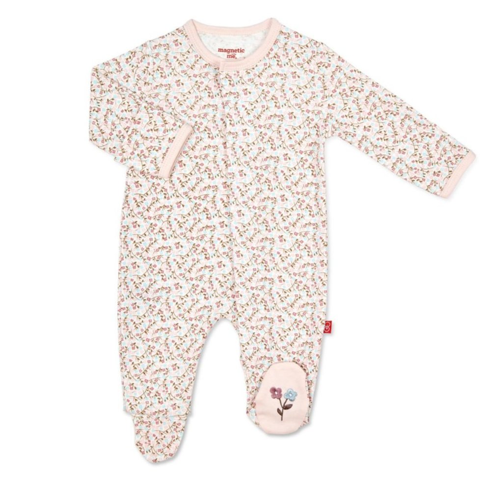 Organic Cotton Footie in Bedford Floral